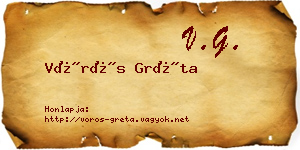 Vörös Gréta névjegykártya