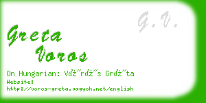 greta voros business card